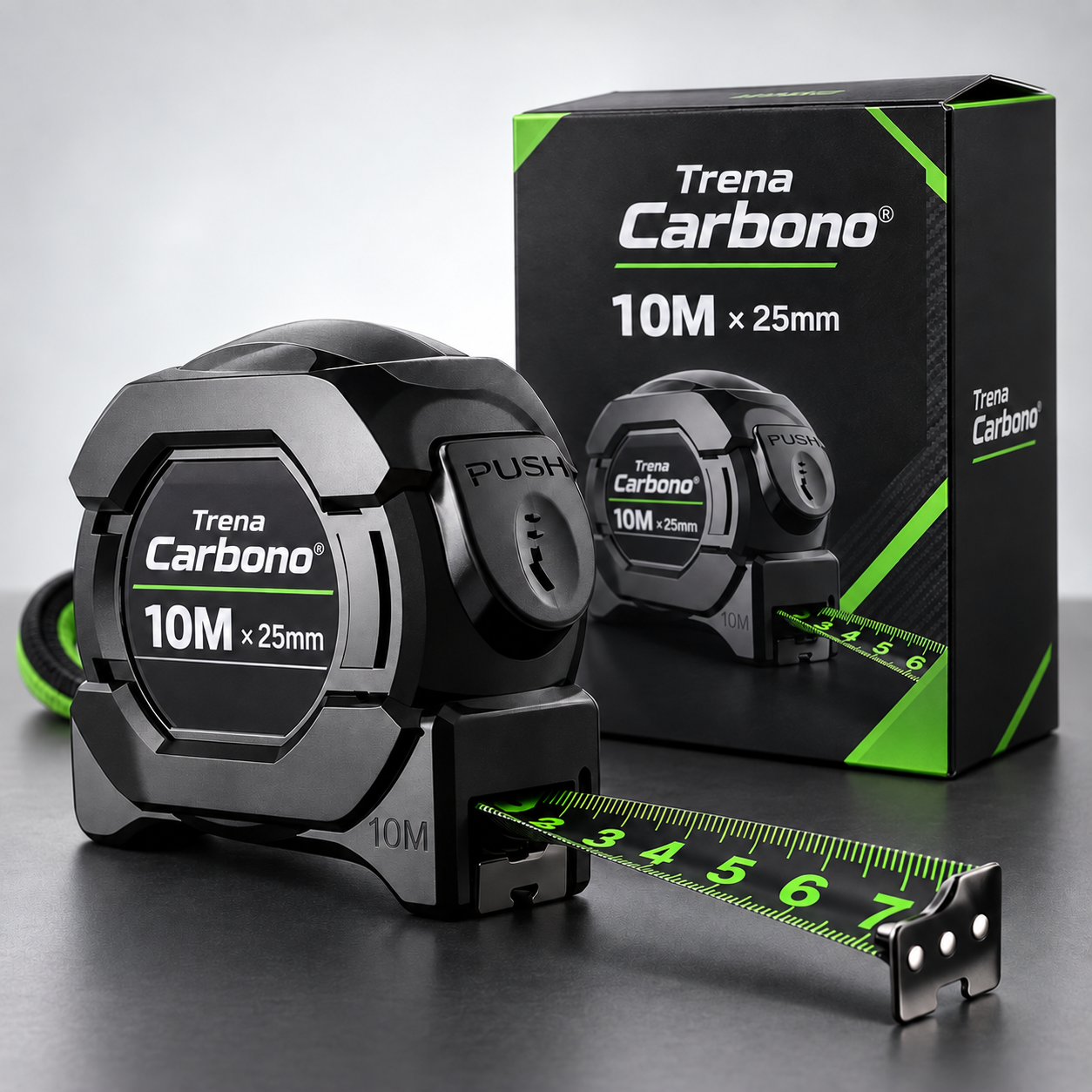 Trena Carbono 10m x 25mm com a embalagem